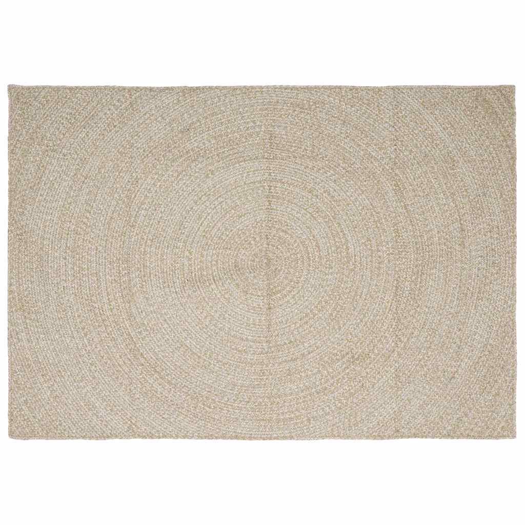 Bereichsteppich Natürlich und Weiß 240 x 340 cm Jute
