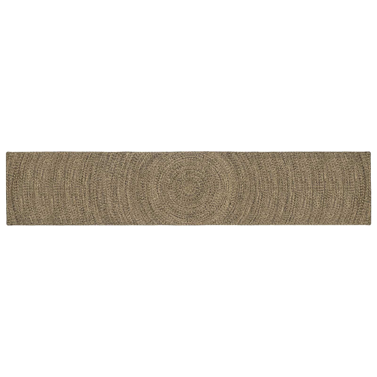 Bereichsteppich Natürlich und Schwarz 80 x 400 cm Jute