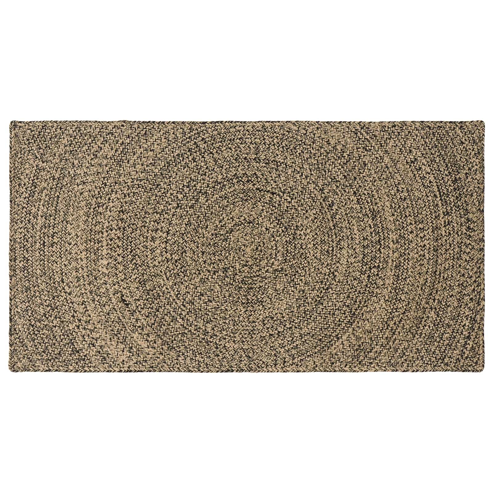 Bereichsteppich Natürlich und Schwarz 100 x 200 cm Jute