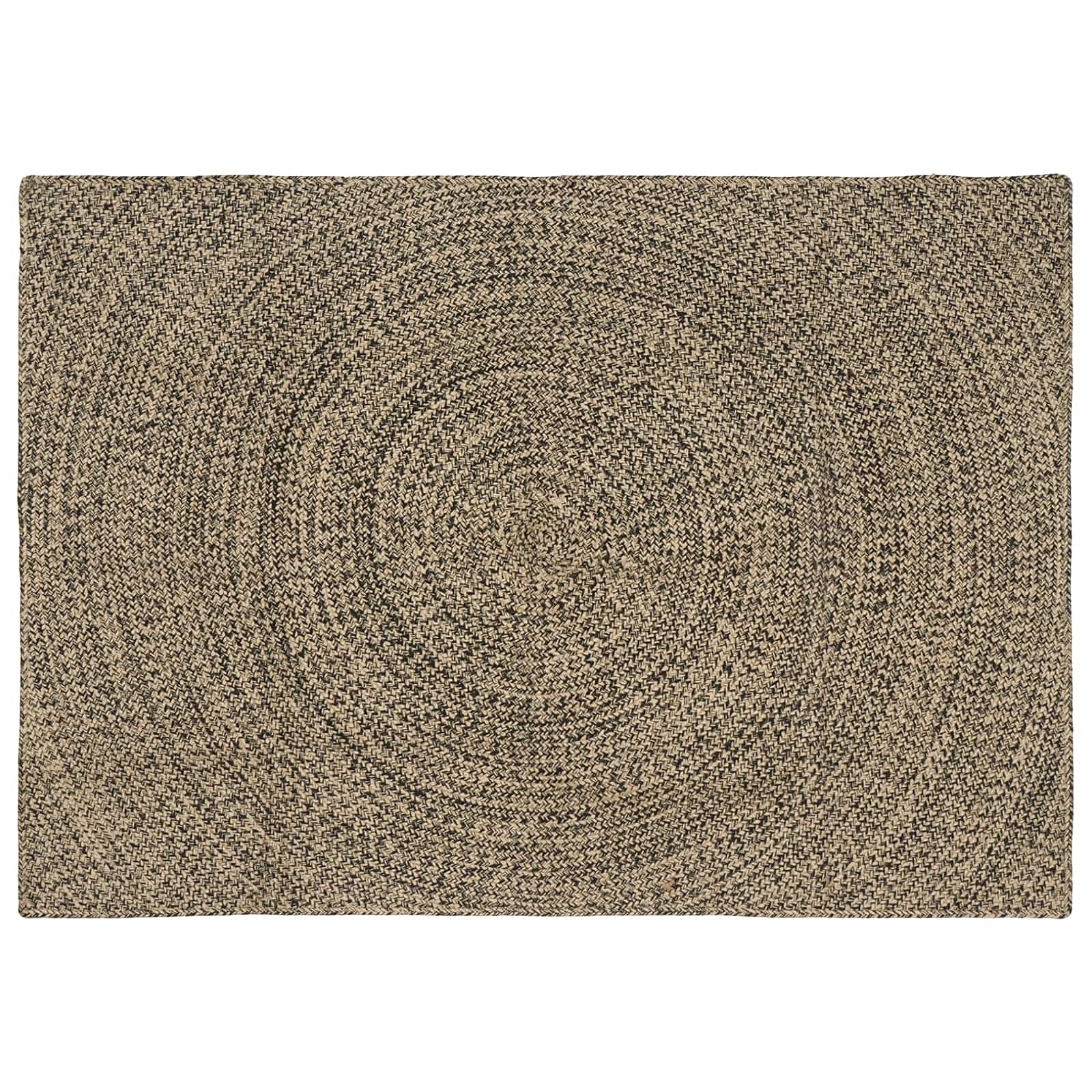 Bereichsteppich Natürlich und Schwarz 120 x 170 cm Jute