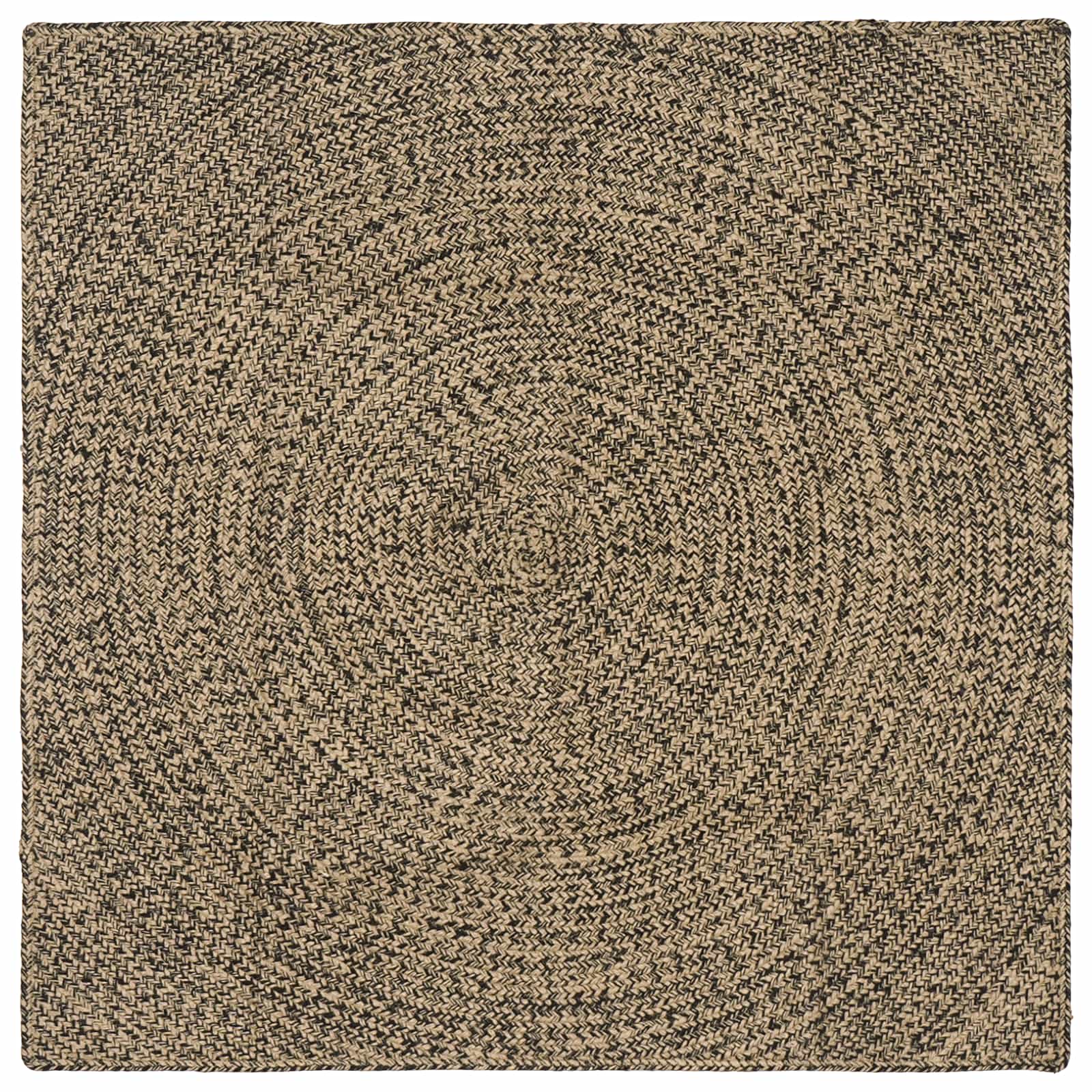 Bereichsteppich Natürlich und Schwarz 160 x 160 cm Jute