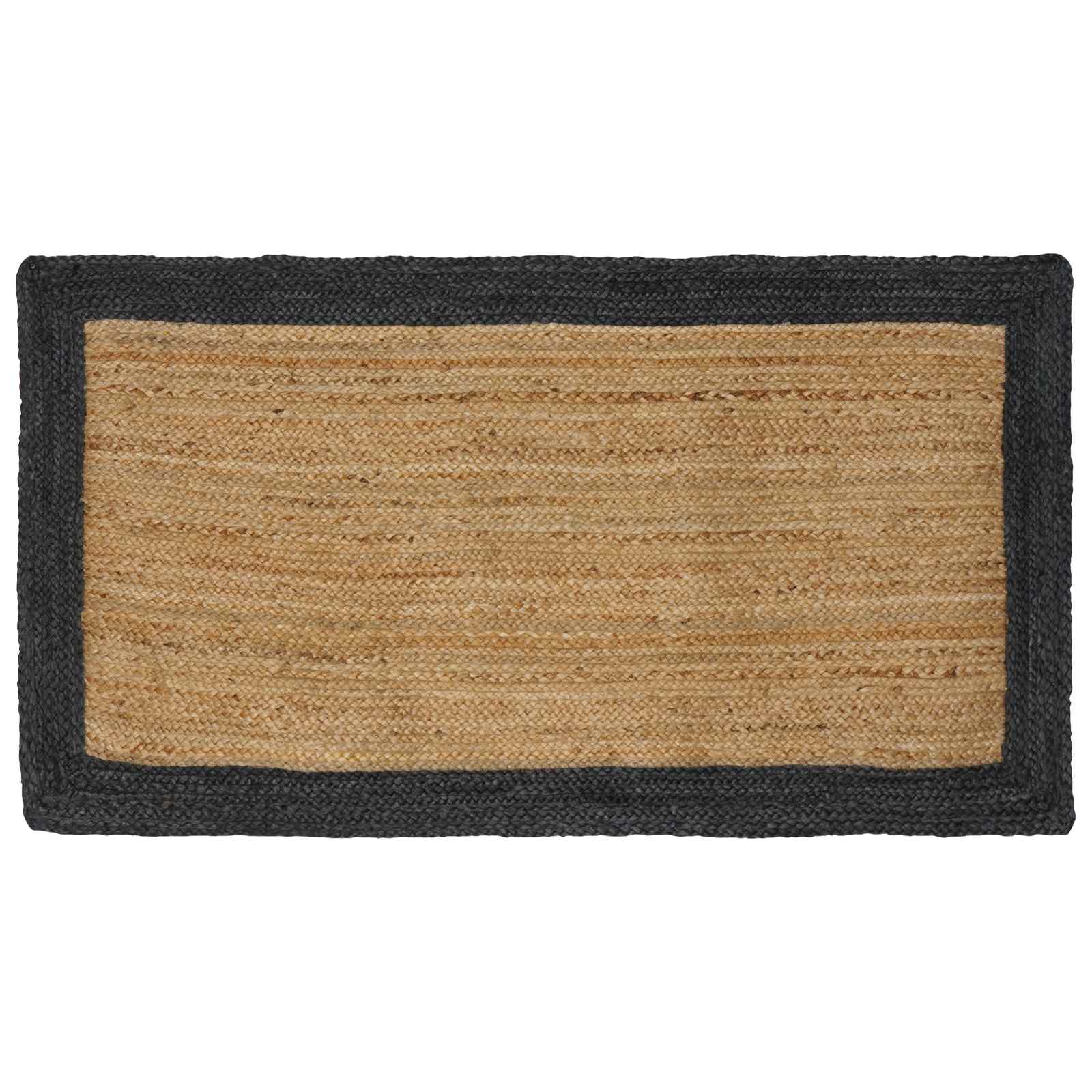 Bereichsteppich Dunkelgrau 80 x 150 cm Jute