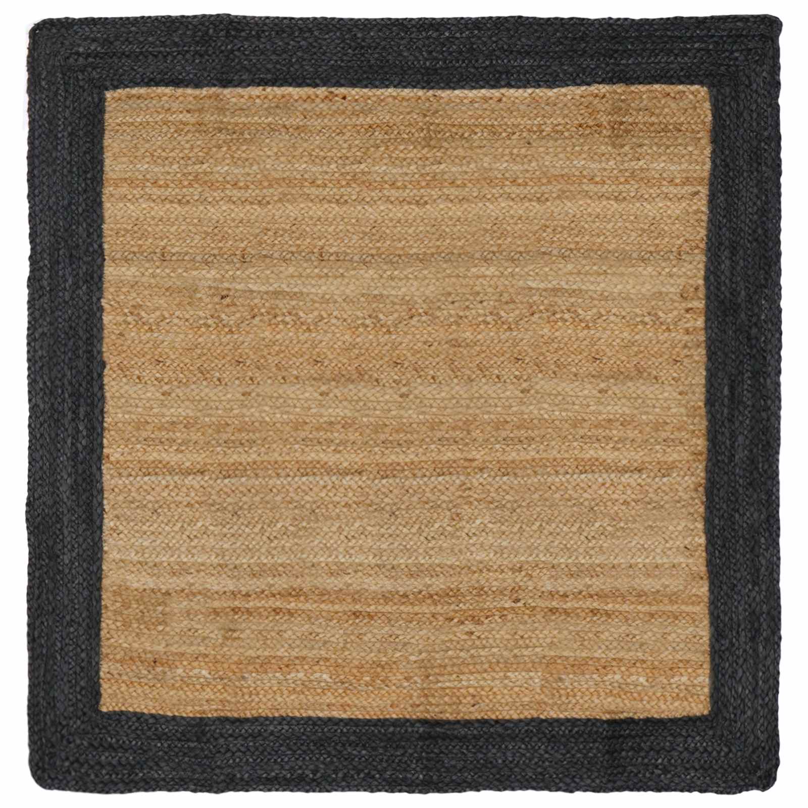 Bereichsteppich Dunkelgrau 120 x 120 cm Jute