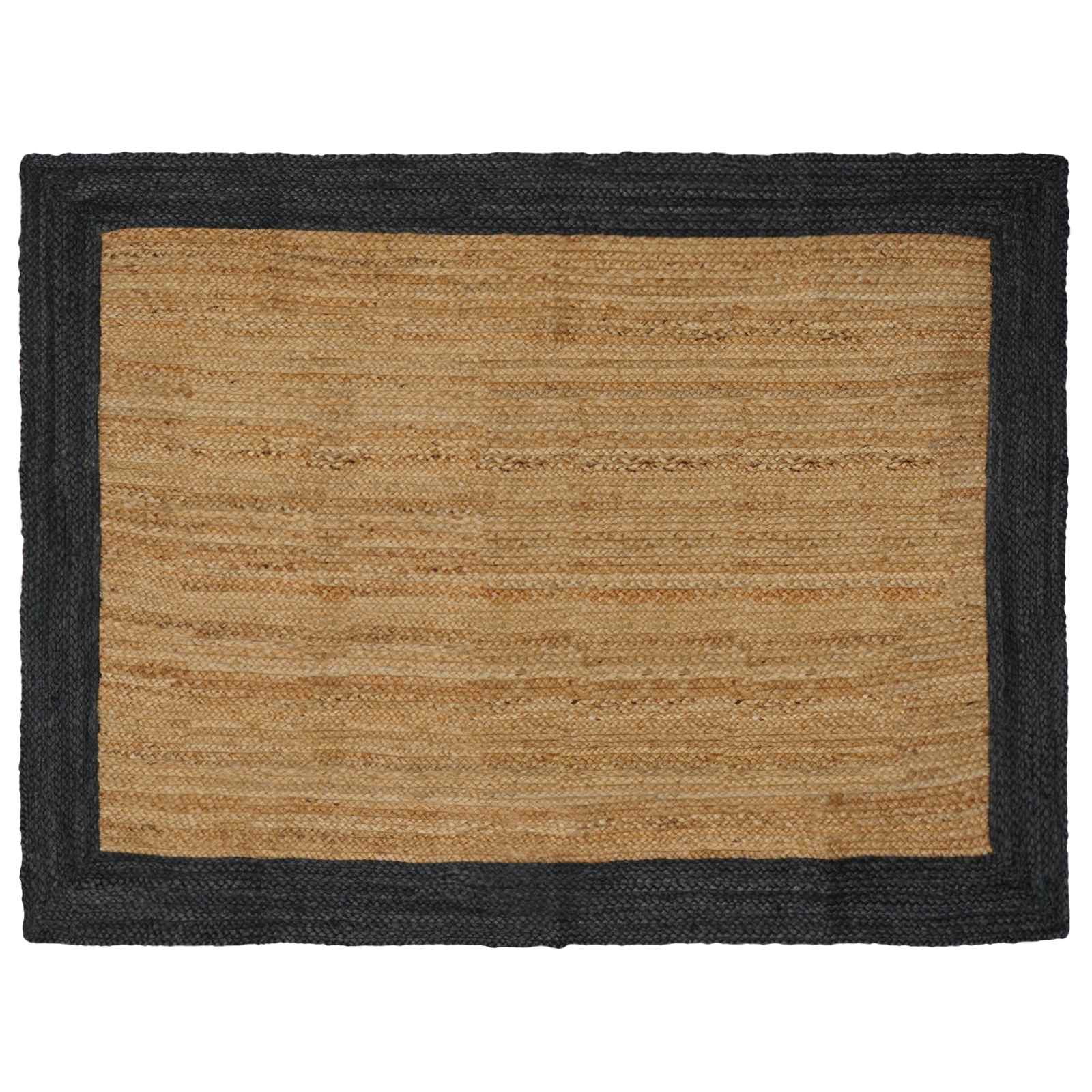 Bereichsteppich Dunkelgrau 120 x 170 cm Jute