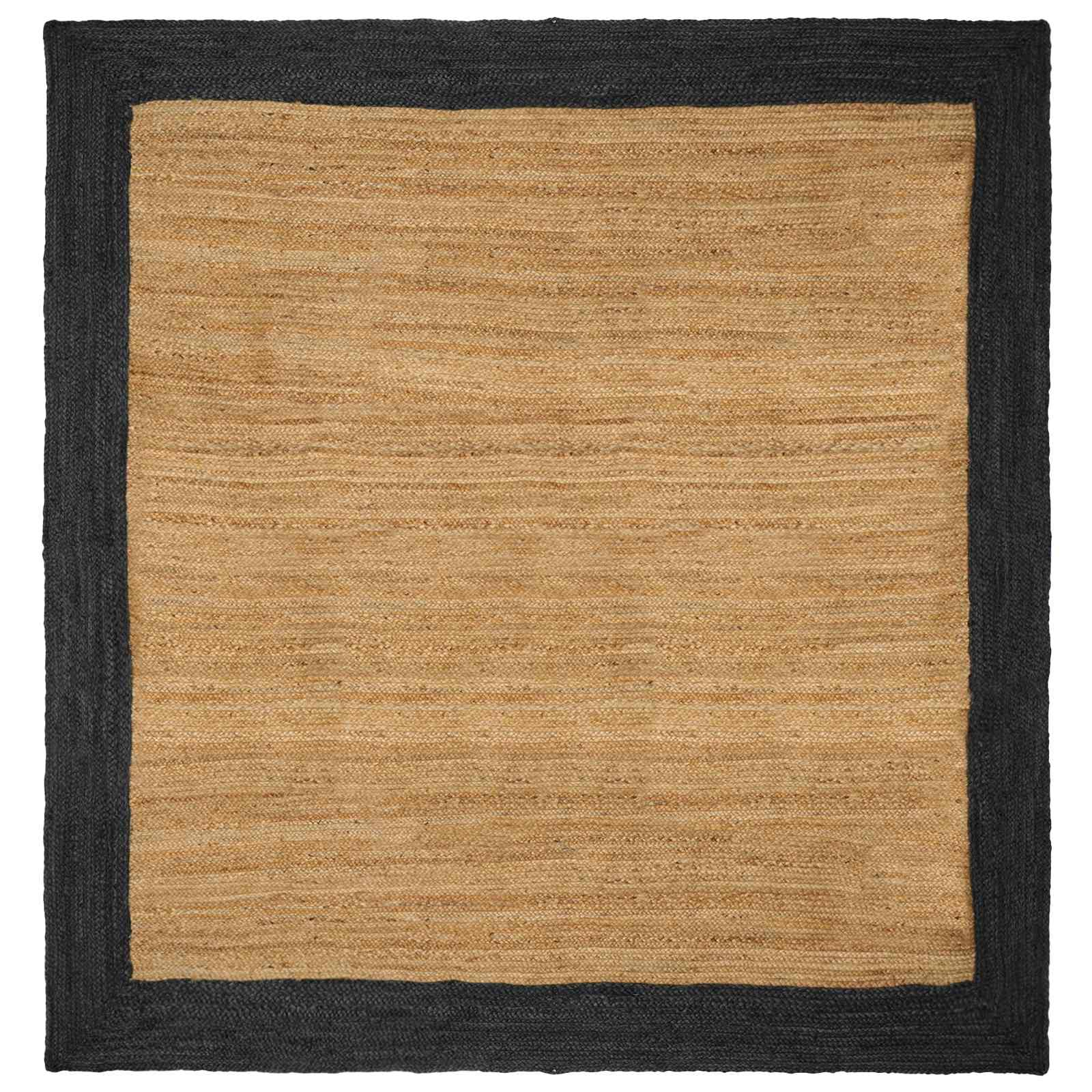 Bereichsteppich Dunkelgrau 200 x 200 cm Jute