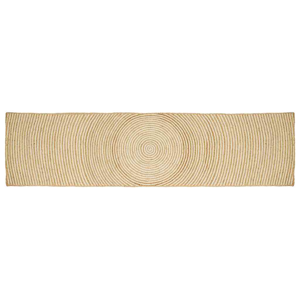 Bereichsteppich Weiß 60 x 400 cm Jute