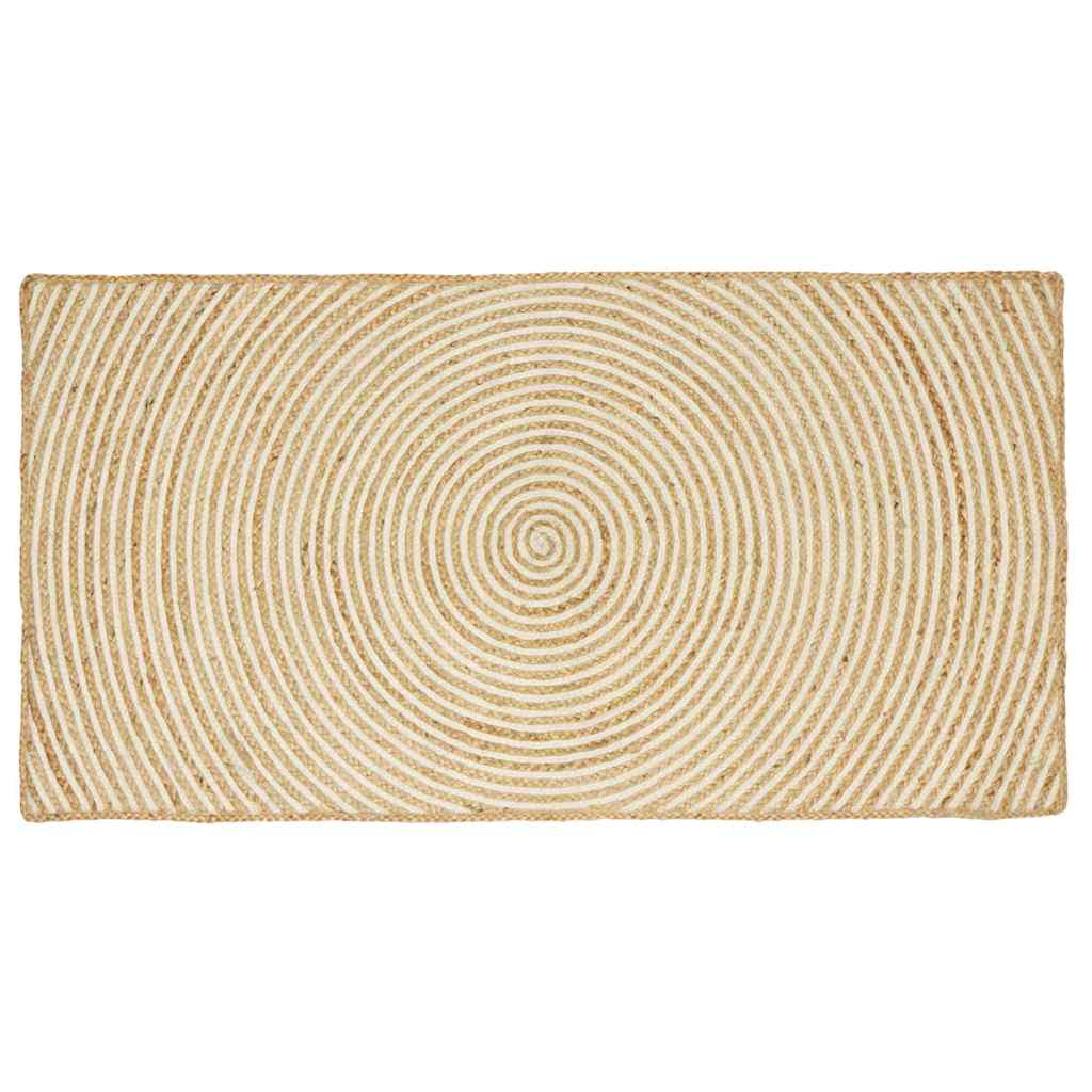 Bereichsteppich Weiß 80 x 150 cm Jute