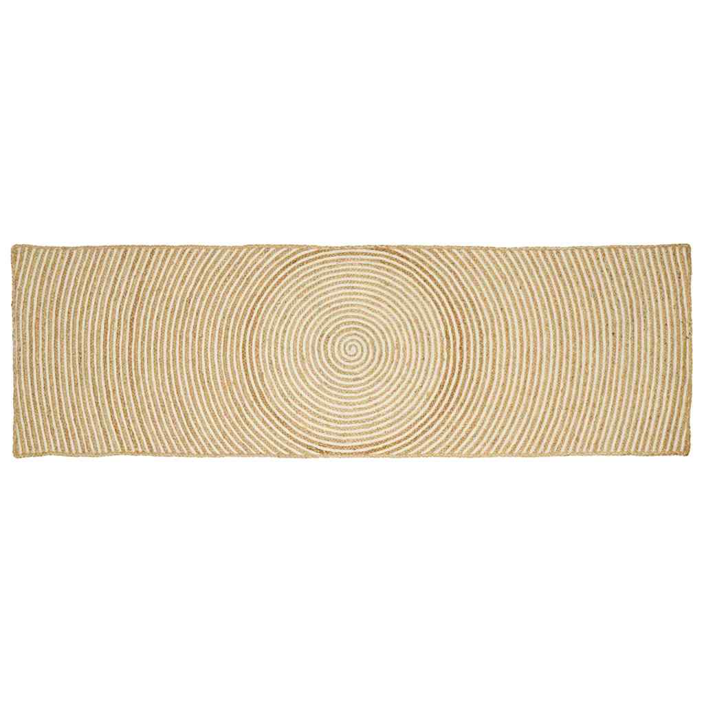 Bereichsteppich Weiß 80 x 250 cm Jute