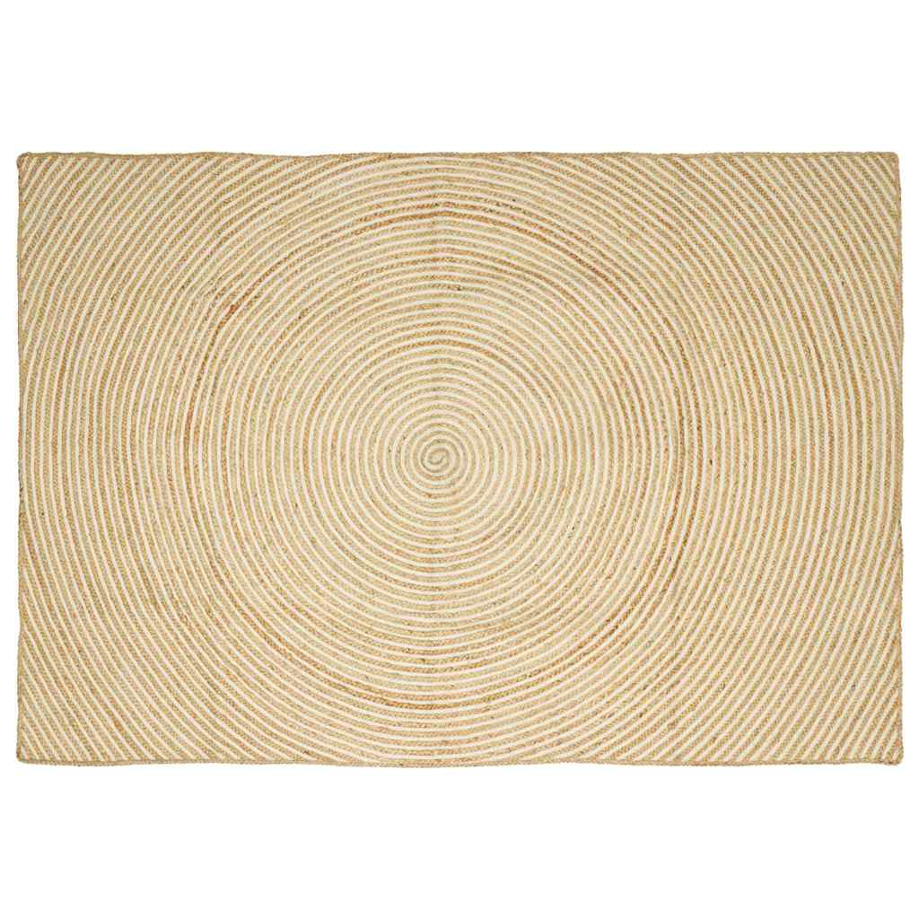 Bereichsteppich Weiß 200 x 290 cm Jute