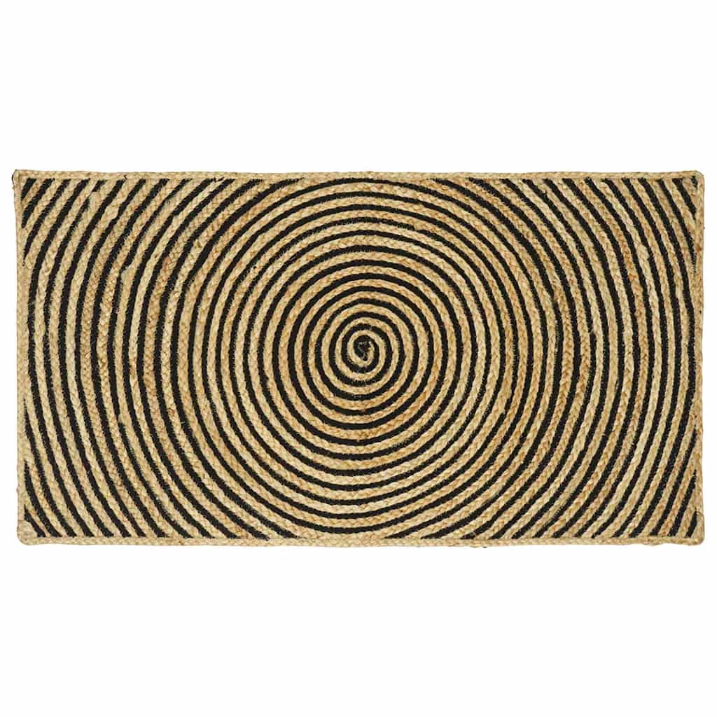 Bereichsteppich Schwarz 60 x 110 cm Jute