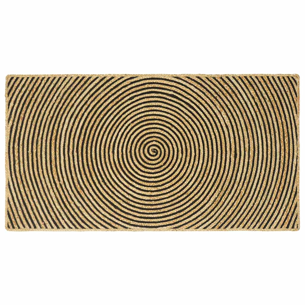 Bereichsteppich Schwarz 80 x 150 cm Jute