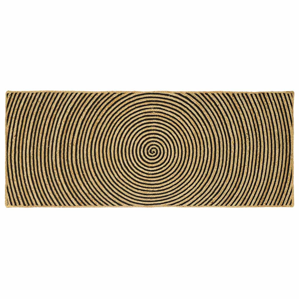 Bereichsteppich Schwarz 80 x 200 cm Jute