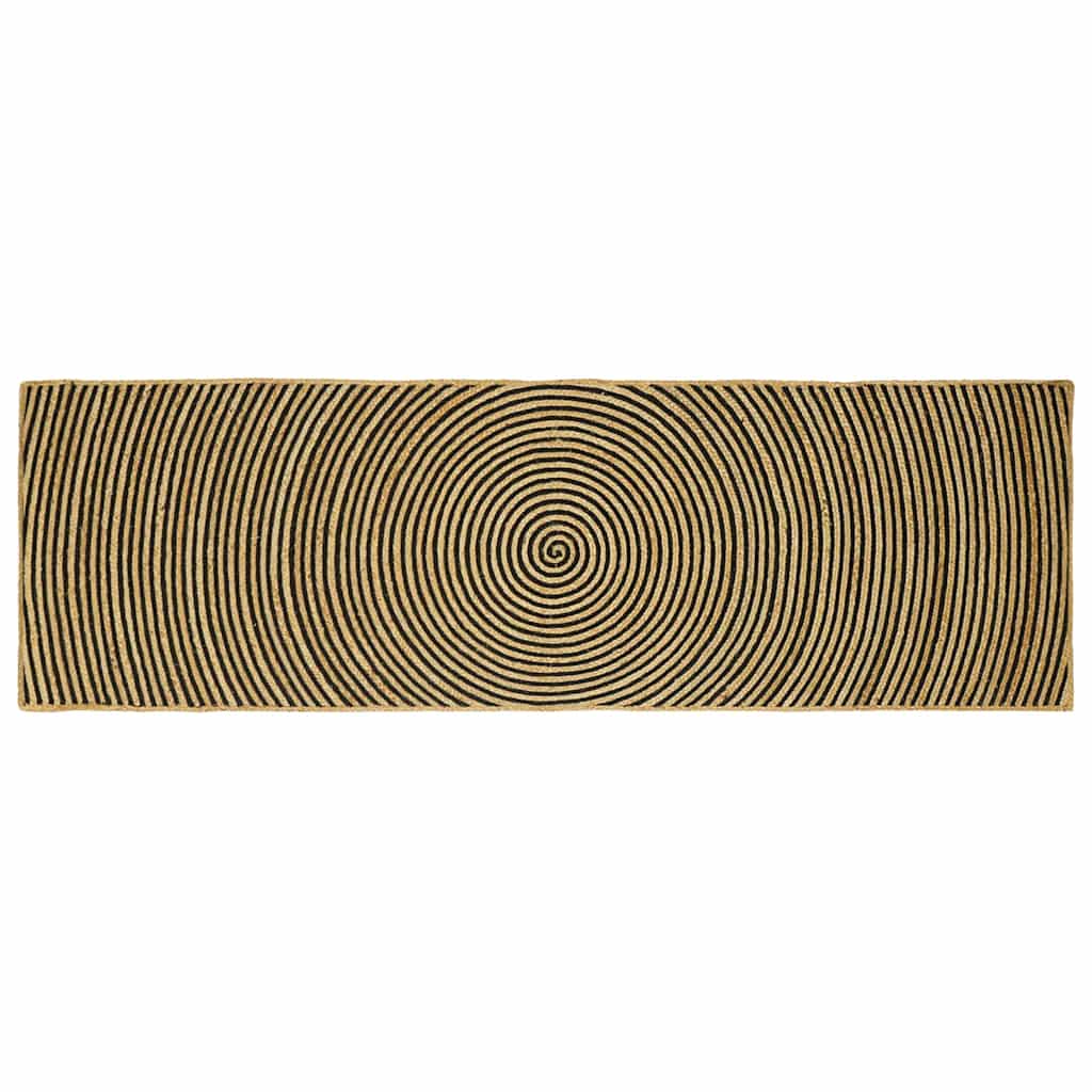 Bereichsteppich Schwarz 80 x 250 cm Jute