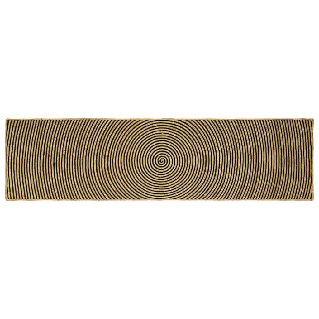 Bereichsteppich Schwarz 80 x 300 cm Jute