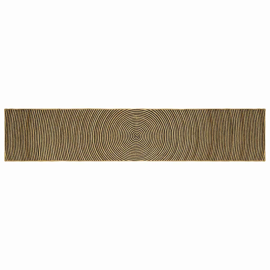 Bereichsteppich Schwarz 80 x 400 cm Jute