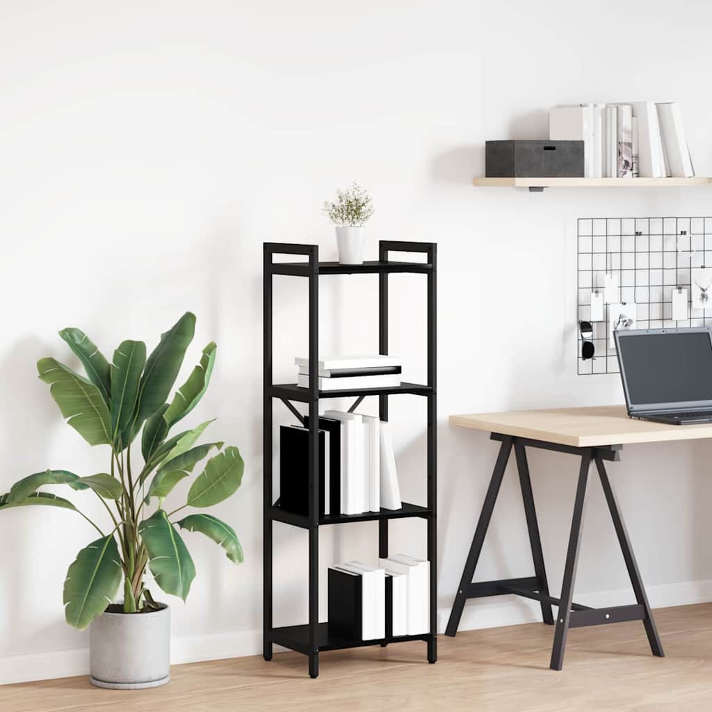 Bücherregal 40 x 30 x 119 cm Holzwerkstoff Schwarz Eichen-Optik