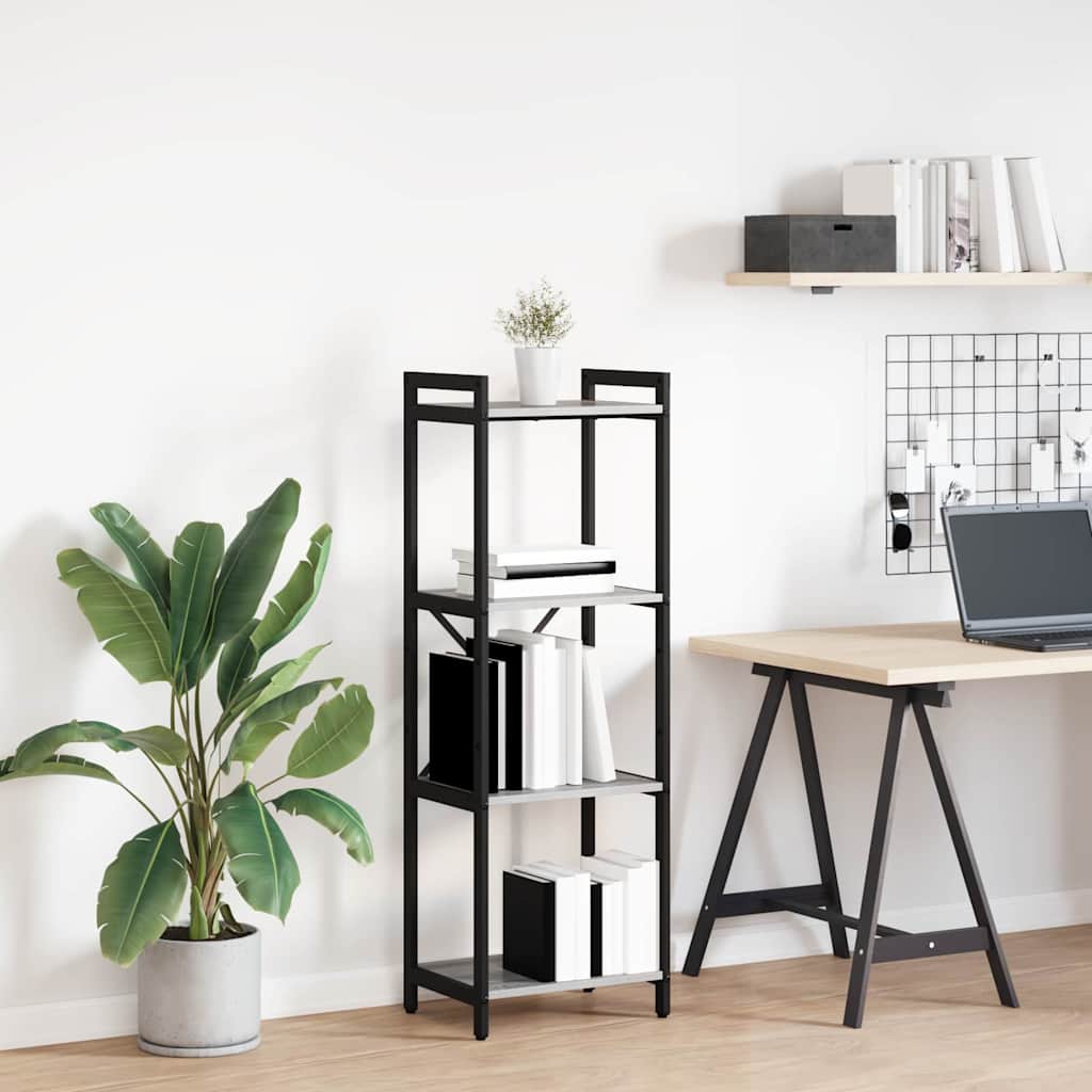 Bücherregal 40 x 30 x 119 cm Holzwerkstoff Grau Sonoma