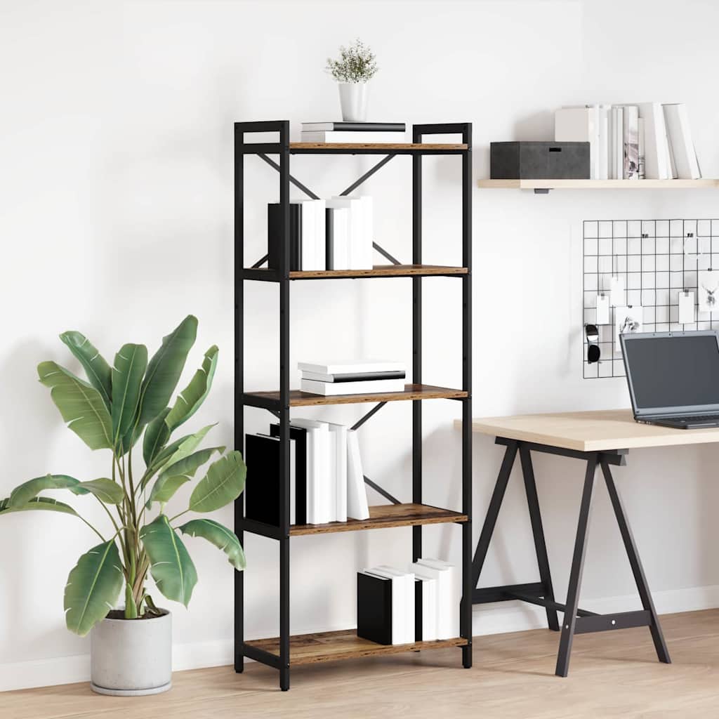 Bücherregal 60 x 30 x 155 cm Holzwerkstoff Altholz