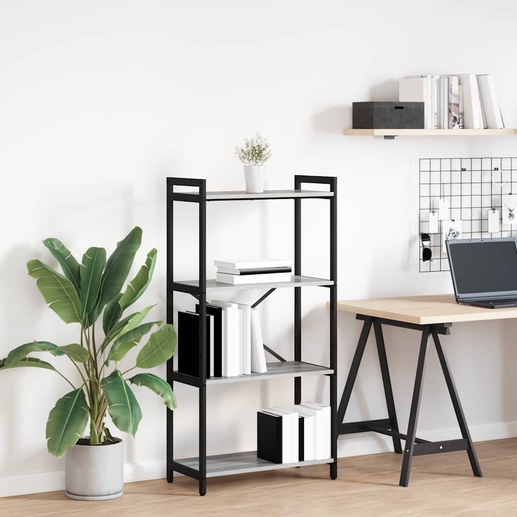 Bücherregal 60 x 30 x 120 cm Holzwerkstoff Grau Sonoma