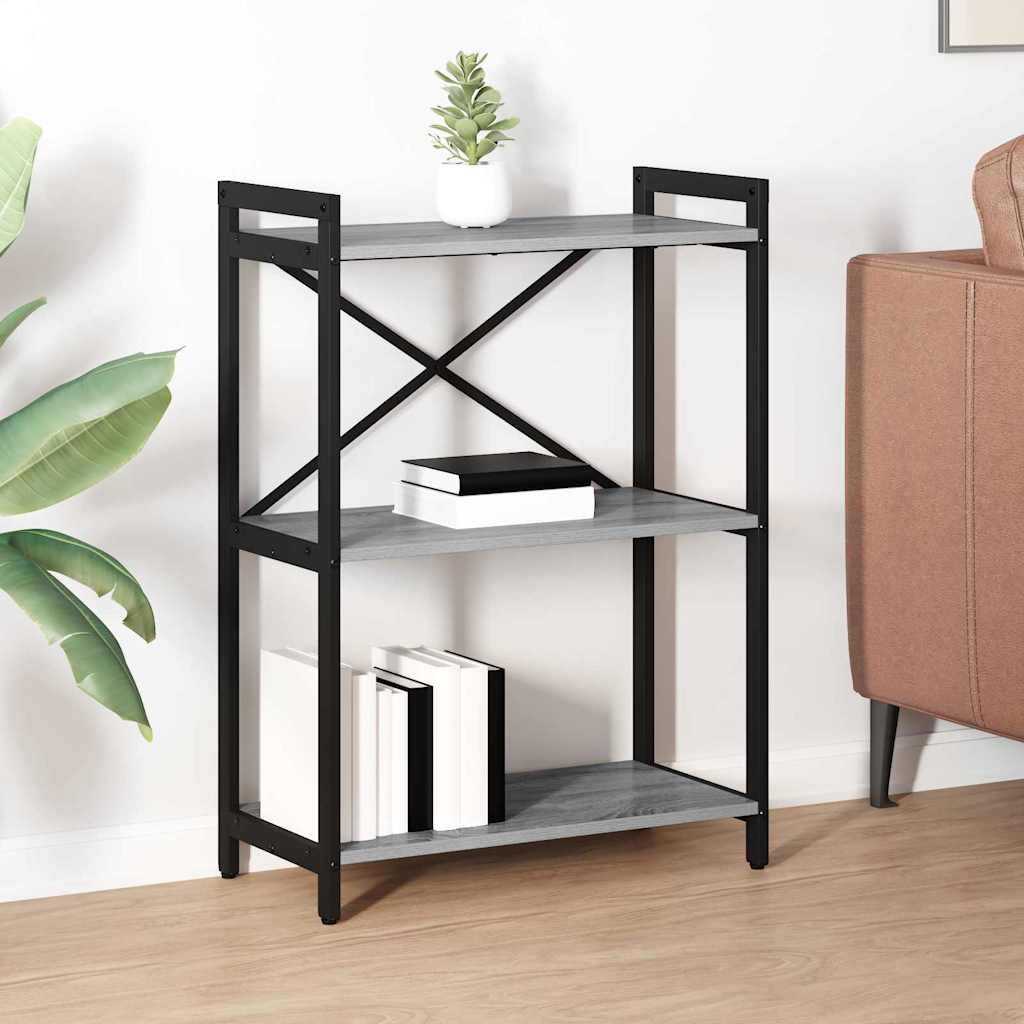 Bücherregal 60 x 30 x 85 cm Holzwerkstoff Grau Sonoma