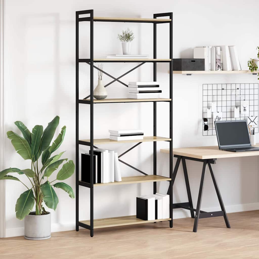 Bücherregal 80 x 30 x 189,5 cm Holzwerkstoff Sonoma-Eiche