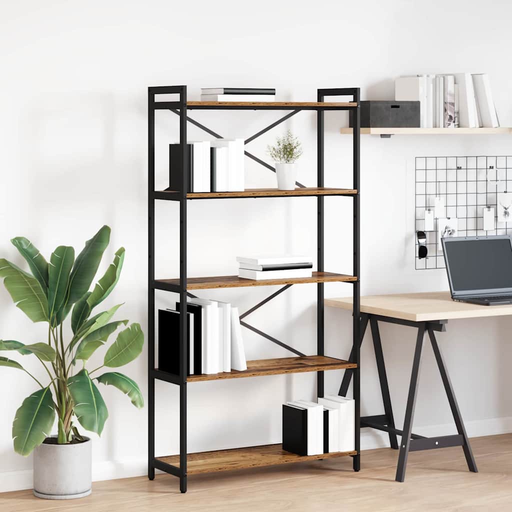 Bücherregal 80 x 30 x 155 cm Holzwerkstoff Altholz
