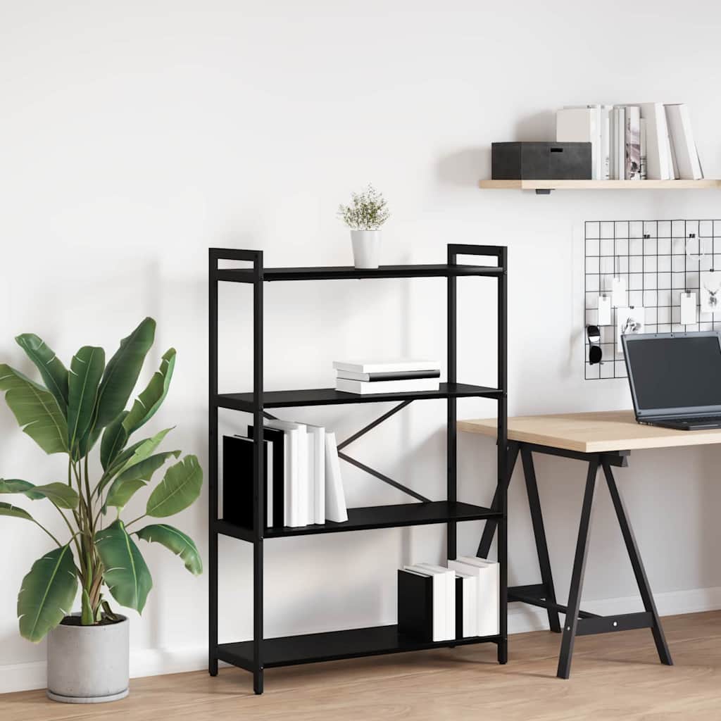 Bücherregal 80 x 30 x 120 cm Holzwerkstoff Schwarz Eichen-Optik