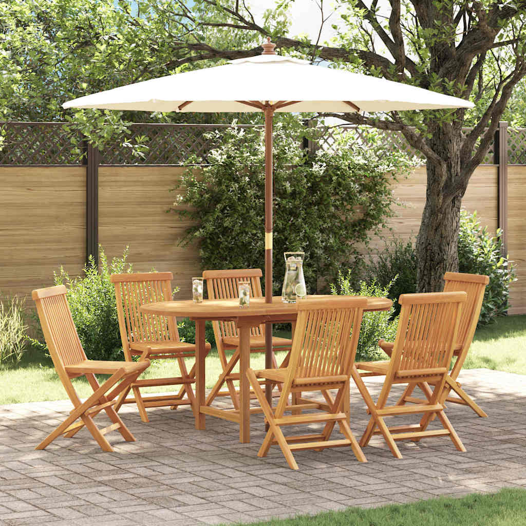 Garten Essgruppe 7 stk. Braun Massivholz Teak
