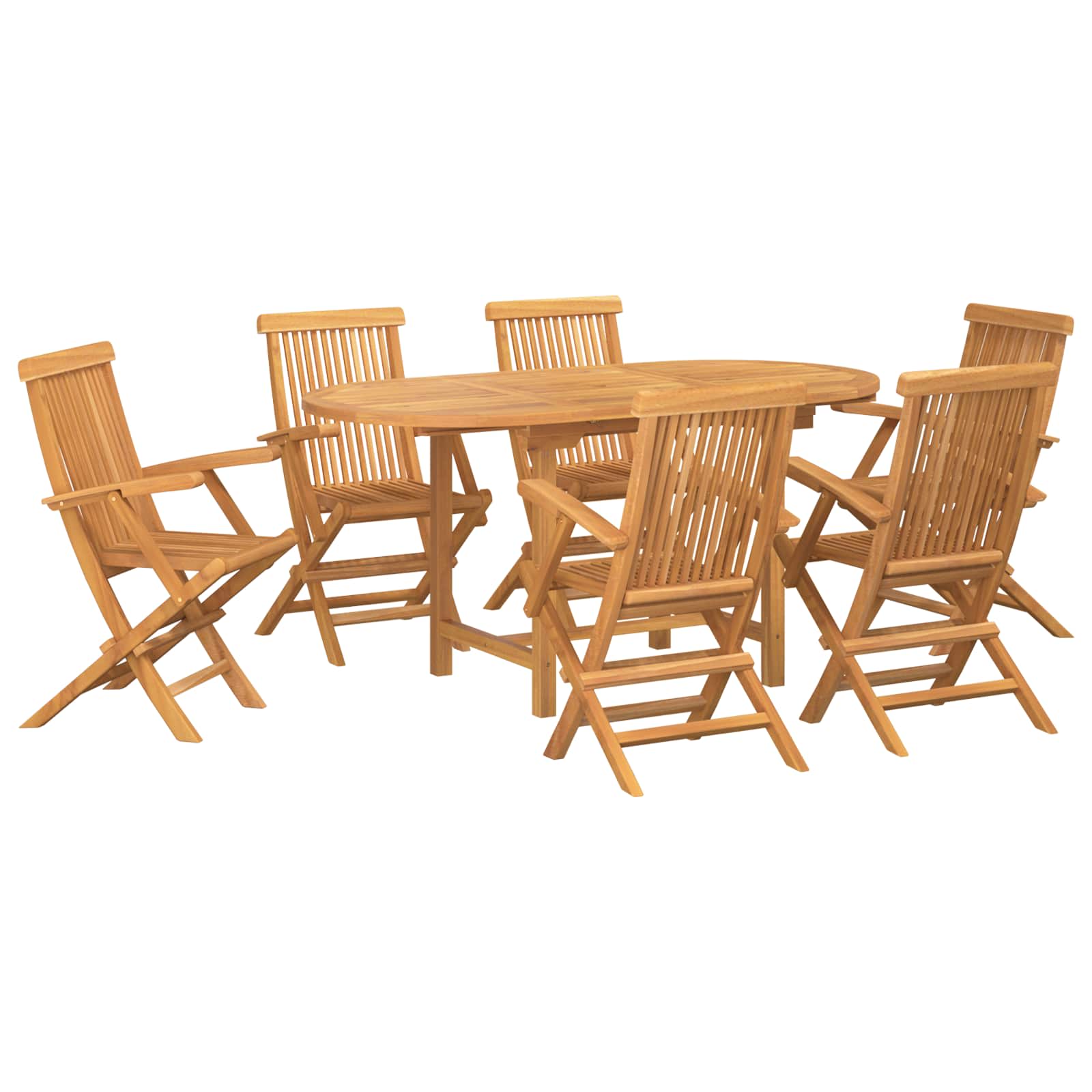 Garten Essgruppe 7 stk. Braun Massivholz Teak