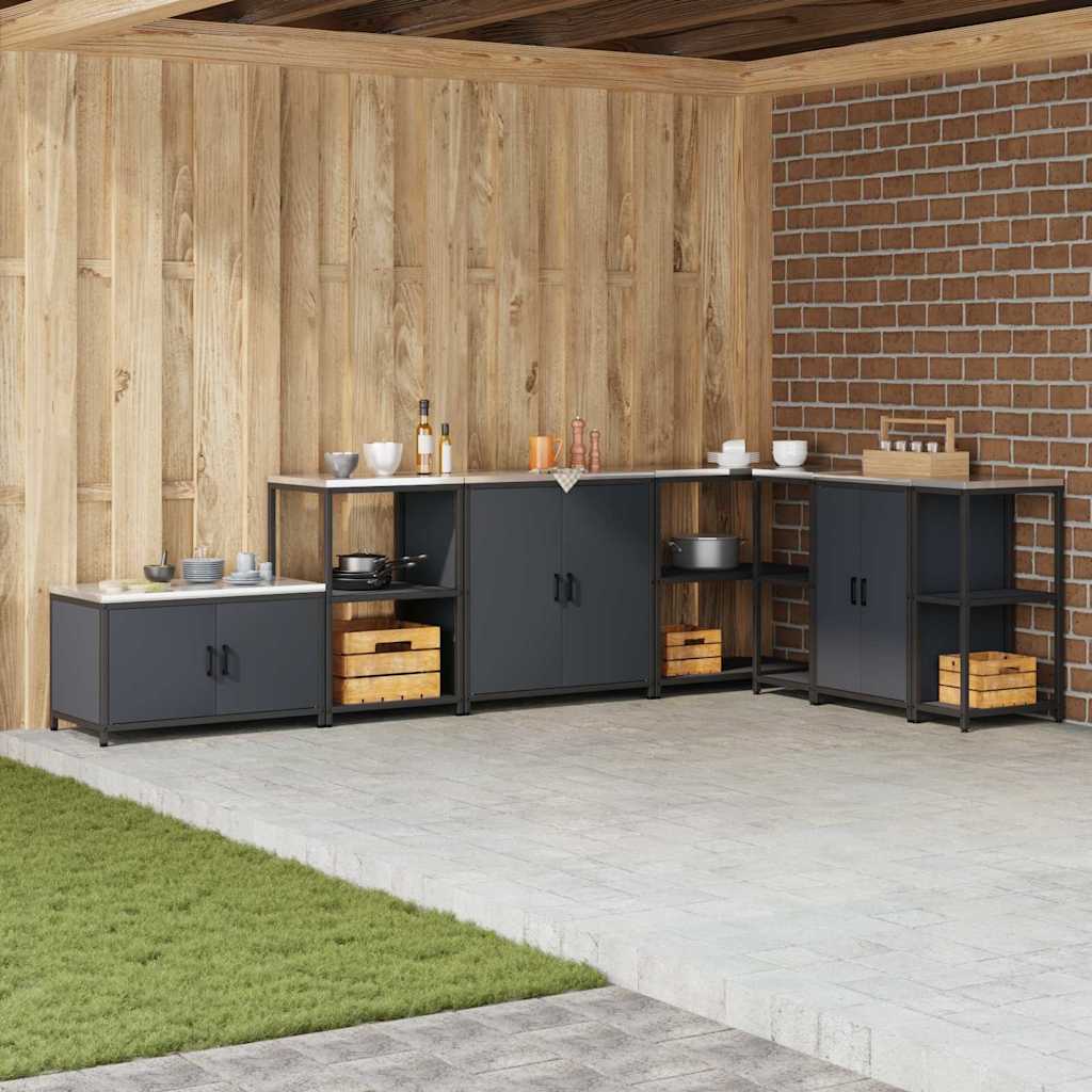 Küchenregal HATTEM Anthrazit 60 x 50 x 92 cm Stahl