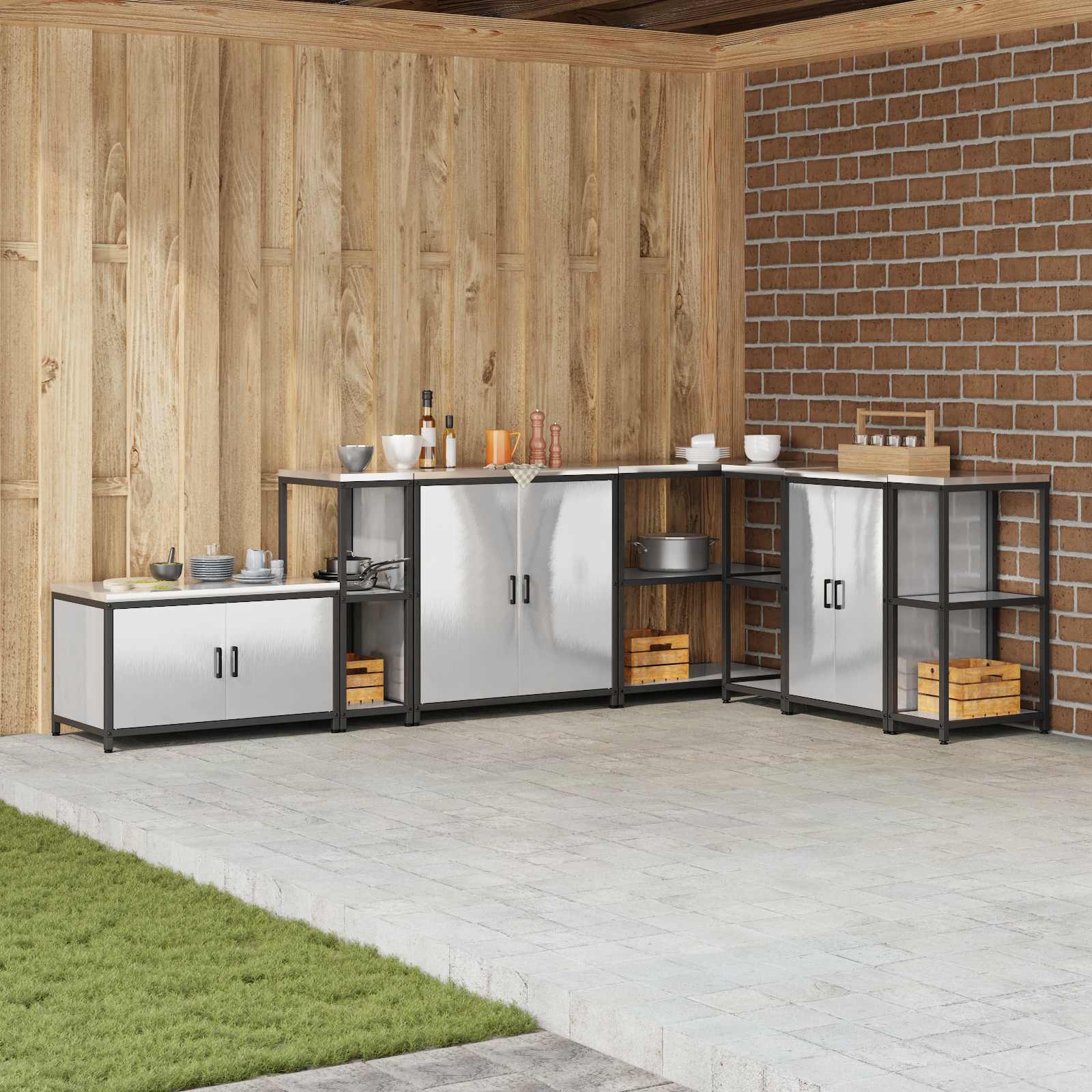 Küchenregal HATTEM Silber 30 x 50 x 92 cm Stahl