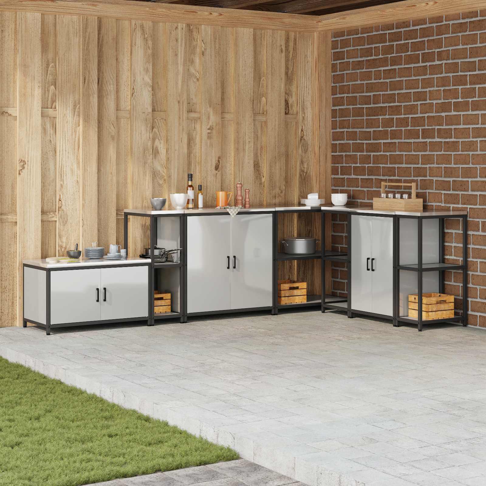 Küchenregal HATTEM Silber 30 x 50 x 92 cm Stahl