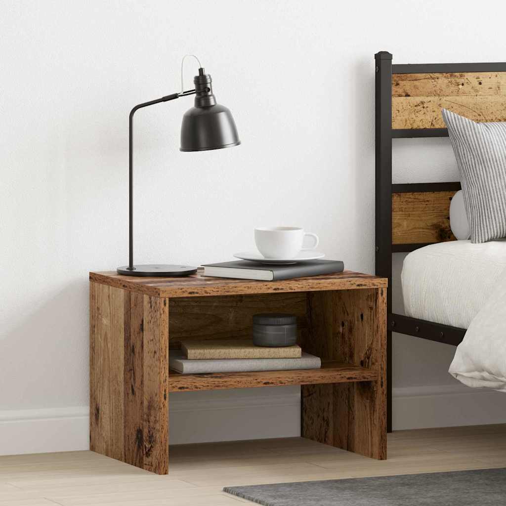 Nachttisch 2 Stk. Altholz 40 x 40 x 30 cm Holzwerkstoff