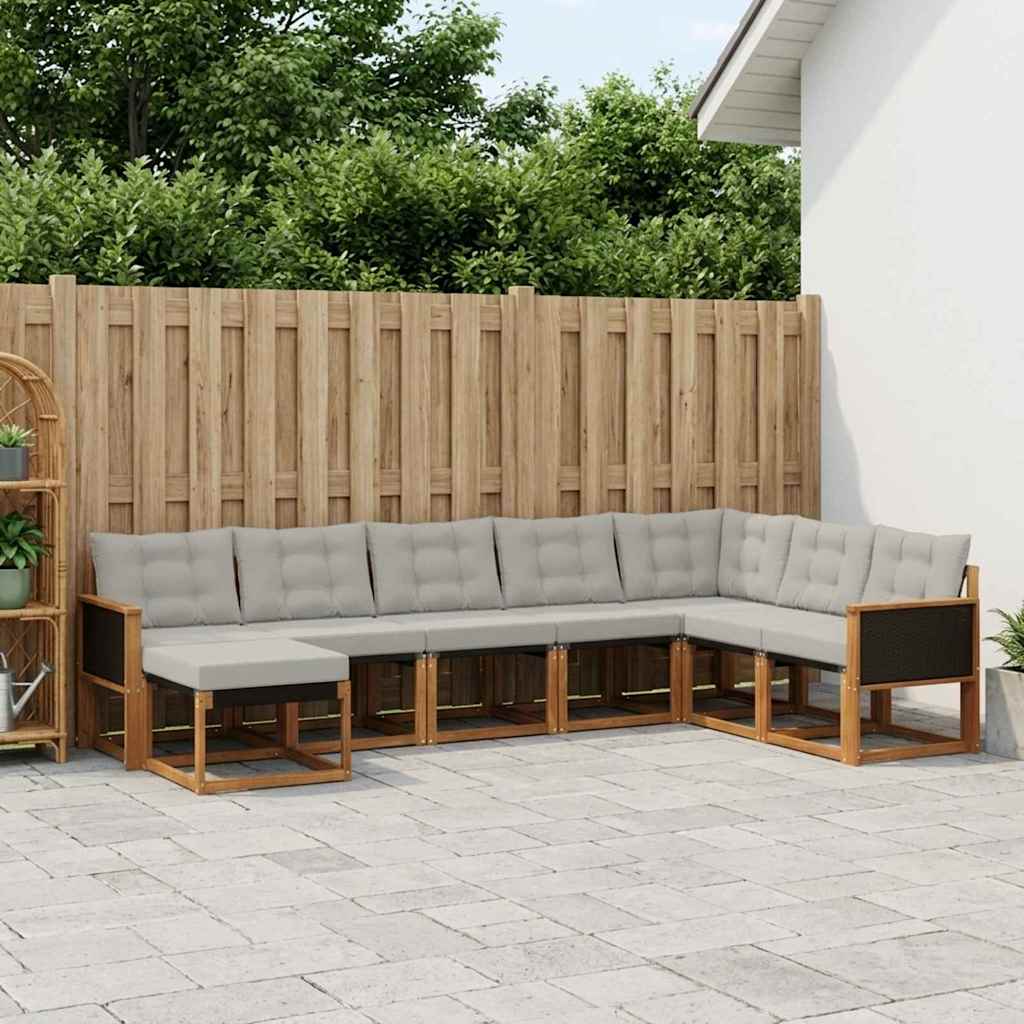 Outdoor-Sofagarnitur 8 stk. Natural and Light grey