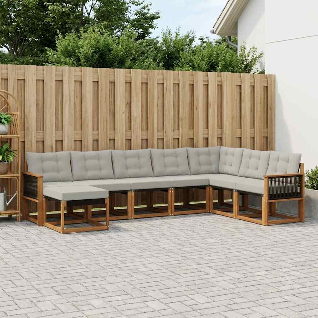Outdoor-Sofagarnitur 8 stk. Natural and Light grey