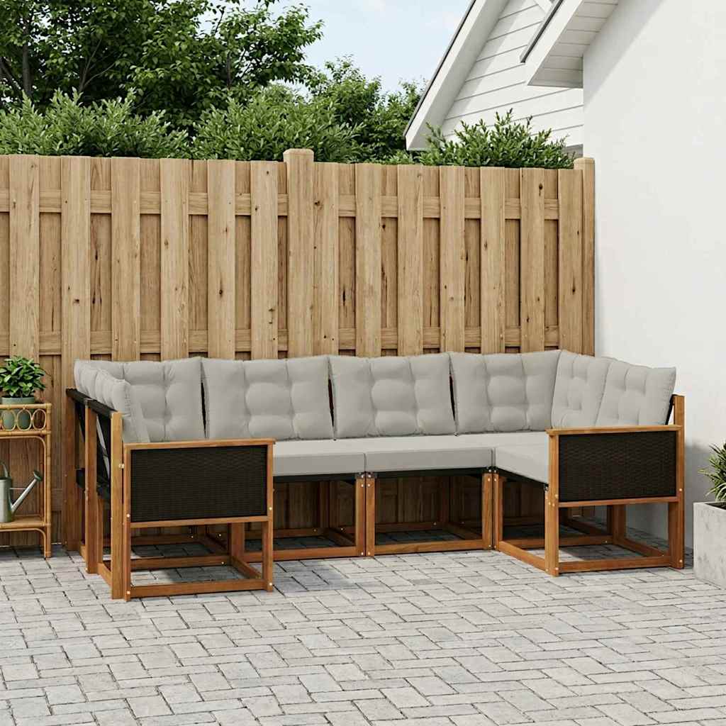 Outdoor-Sofagarnitur 6 stk. Natural and Light grey