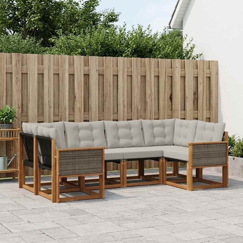 Outdoor-Sofagarnitur 6 stk. Natural and Light grey