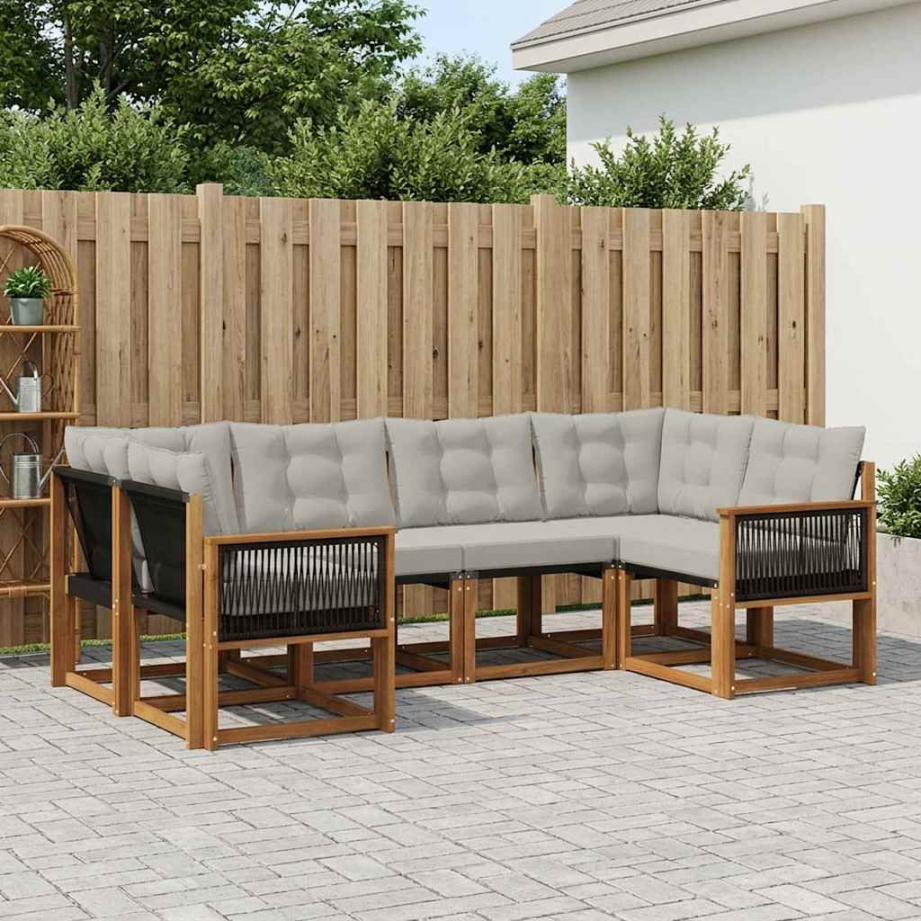 Outdoor-Sofagarnitur 6 stk. Natural and Light grey