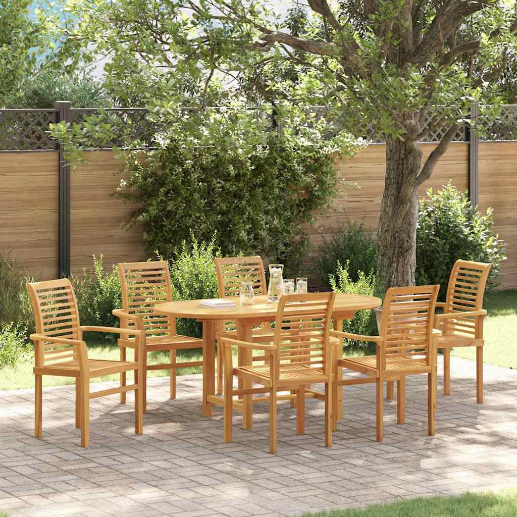 Garten Essgruppe 7 stk. Braun Massivholz Teak