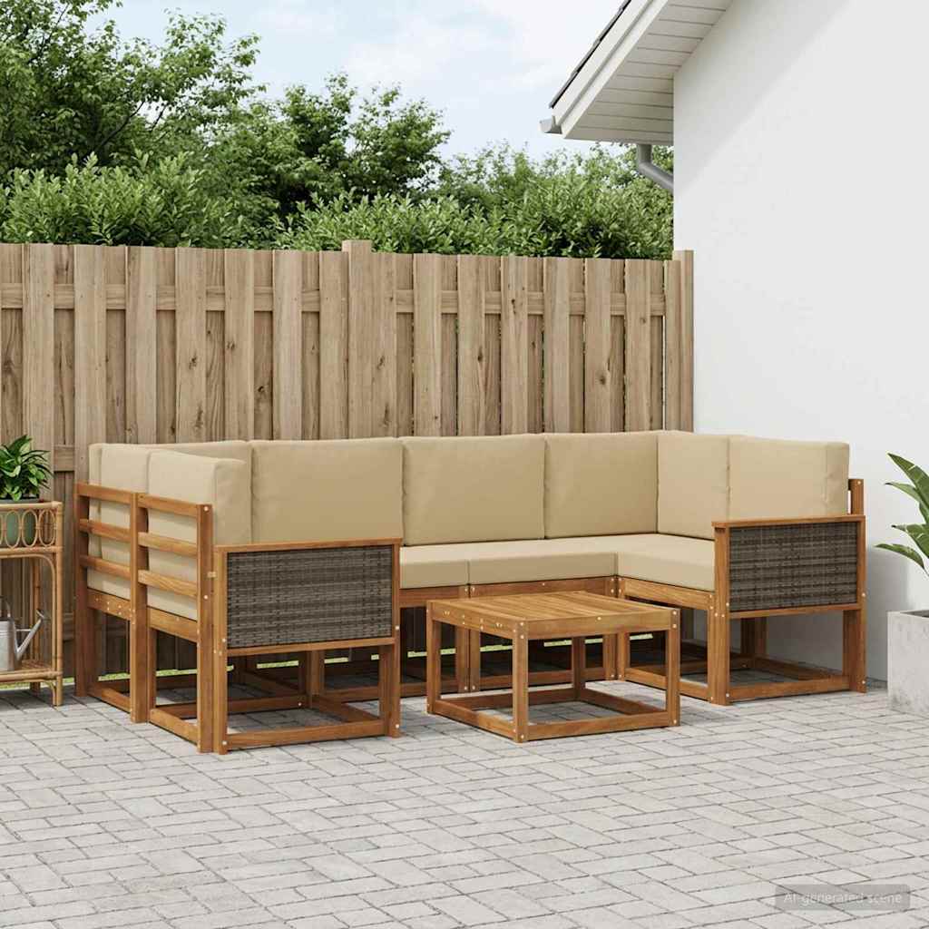 Outdoor-Sofagarnitur 5 stk. Natur