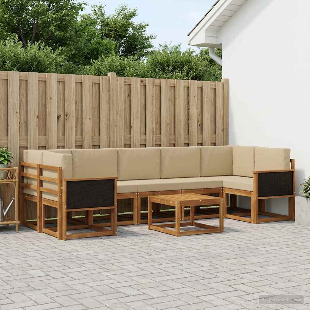 Outdoor-Sofagarnitur 6 stk. Natur