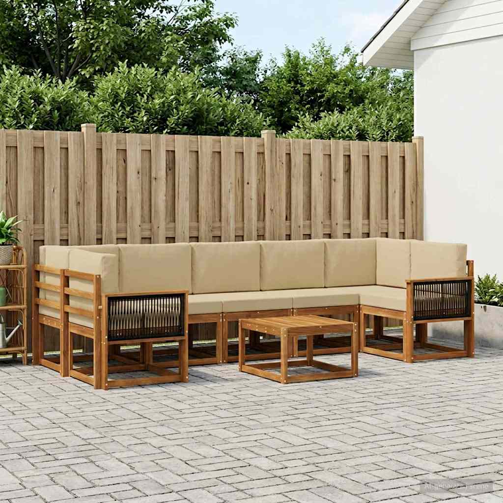 Outdoor-Sofagarnitur 6 stk. Natur