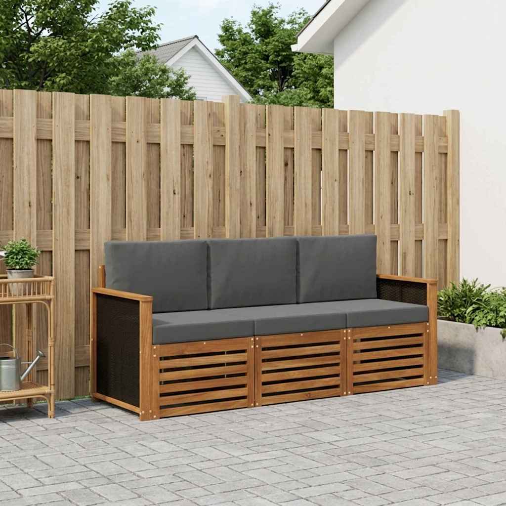 Sofagarnituren 3 stk. Massivholz Akazie