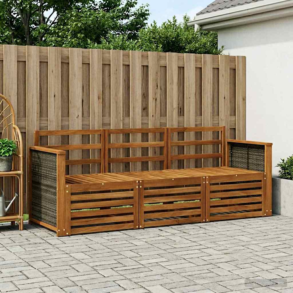 Sofagarnituren 3 stk. Massivholz Akazie