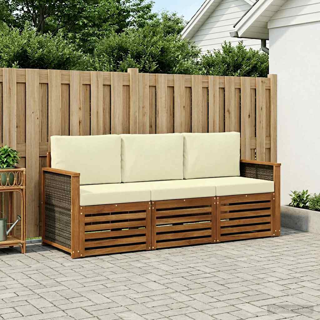 Sofagarnituren 3 stk. Massivholz Akazie
