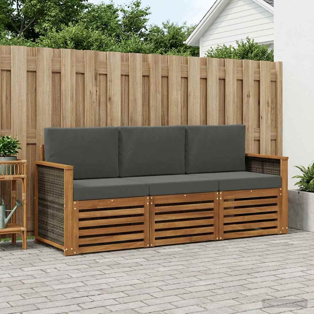 Sofagarnituren 3 stk. Massivholz Akazie