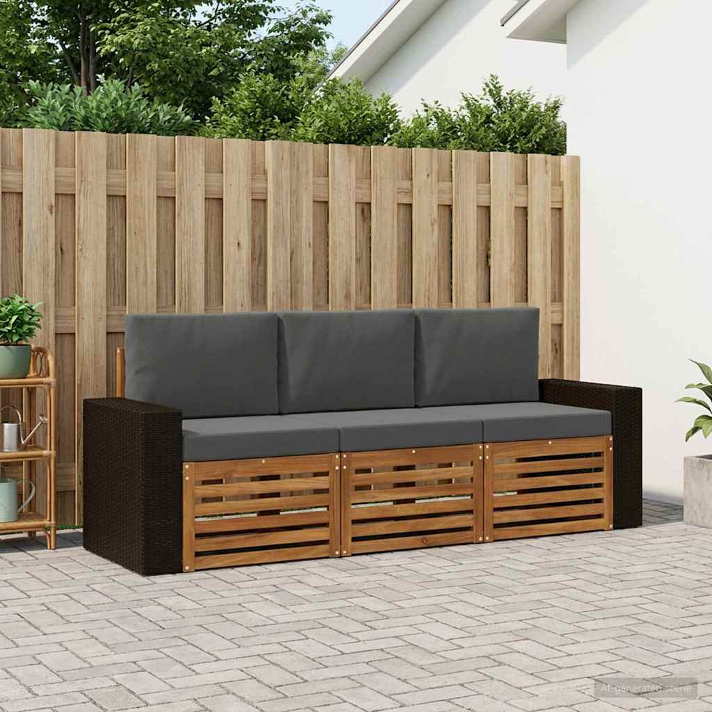 Sofagarnituren 3 stk. Massivholz Akazie