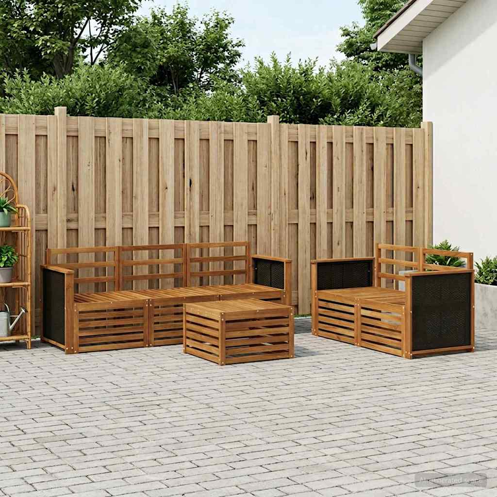 Outdoor-Sofagarnitur 6 stk. Natur Massivholz Akazie