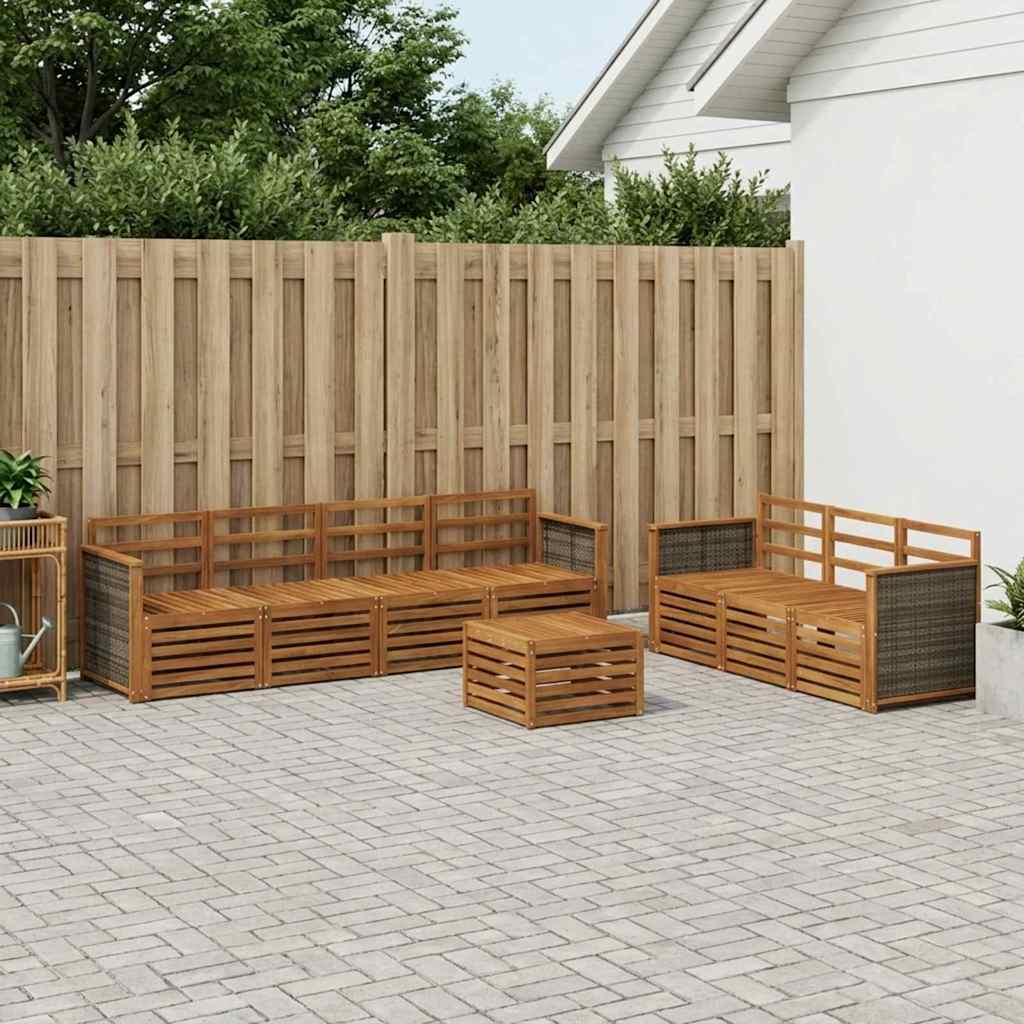 Sofagarnituren 8 stk. Natur Massivholz Akazie