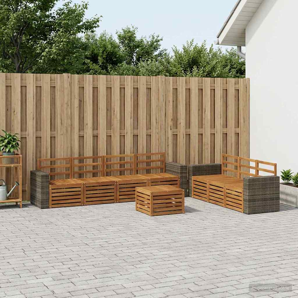 Sofagarnituren 8 stk. Natur Massivholz Akazie